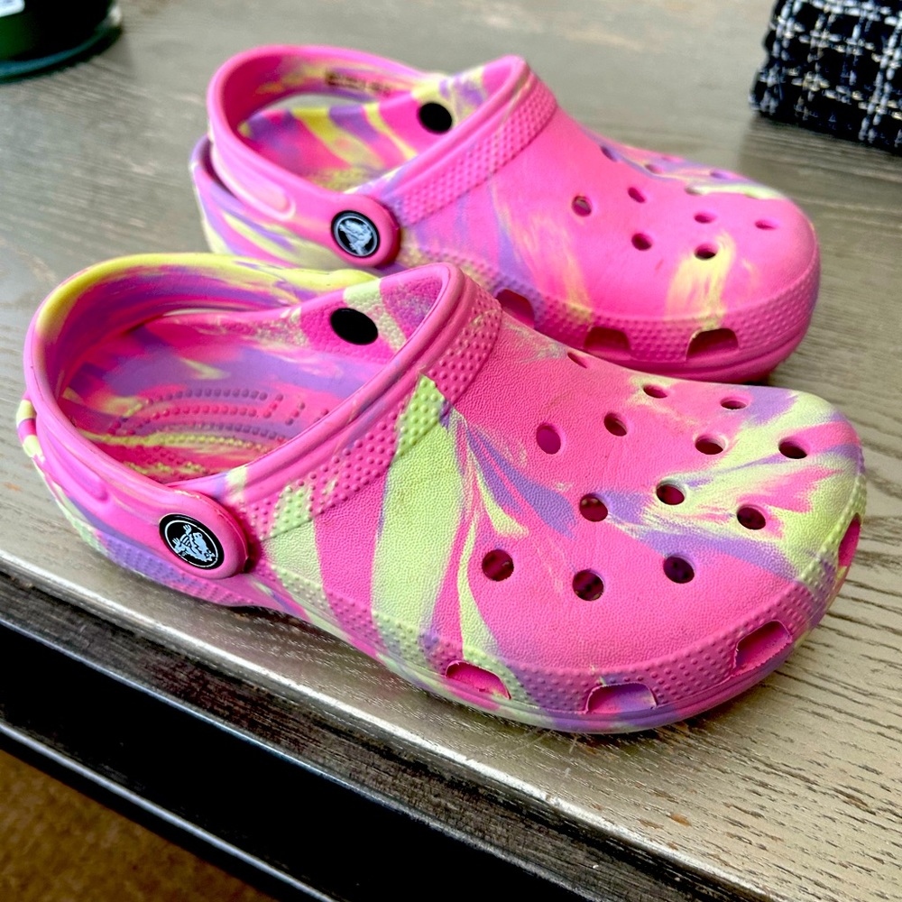 Kids size one crocs. Gently used